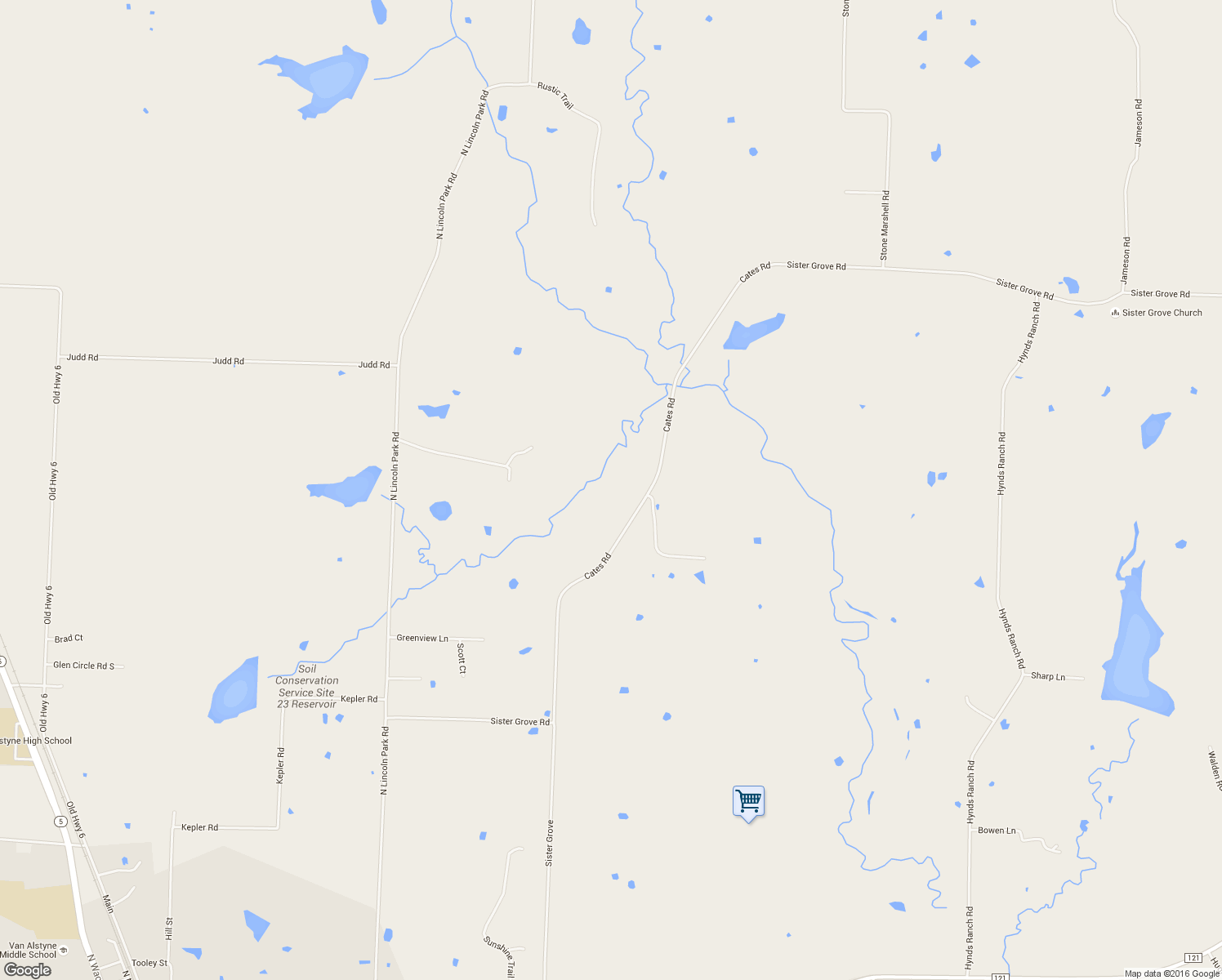 map of restaurants, bars, coffee shops, grocery stores, and more near 1109 Sister Grove Rd in Van Alstyne