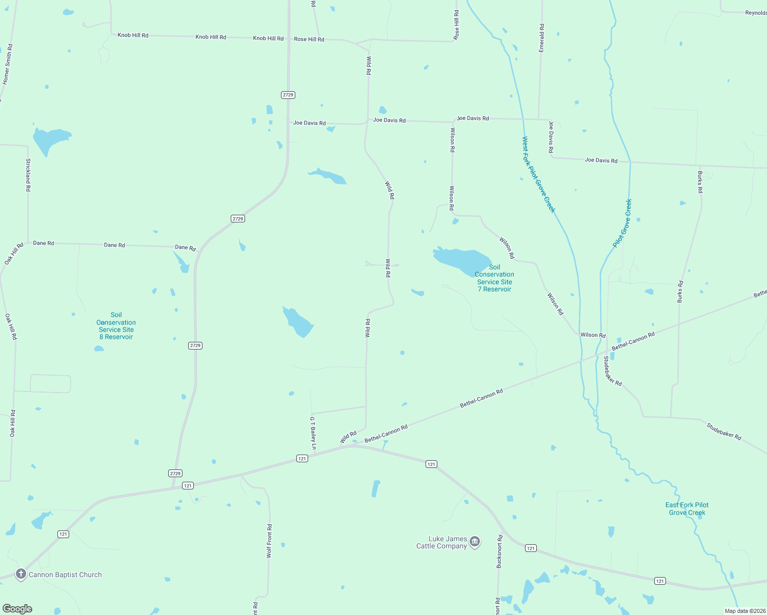 map of restaurants, bars, coffee shops, grocery stores, and more near 925 Wild Road in Van Alstyne
