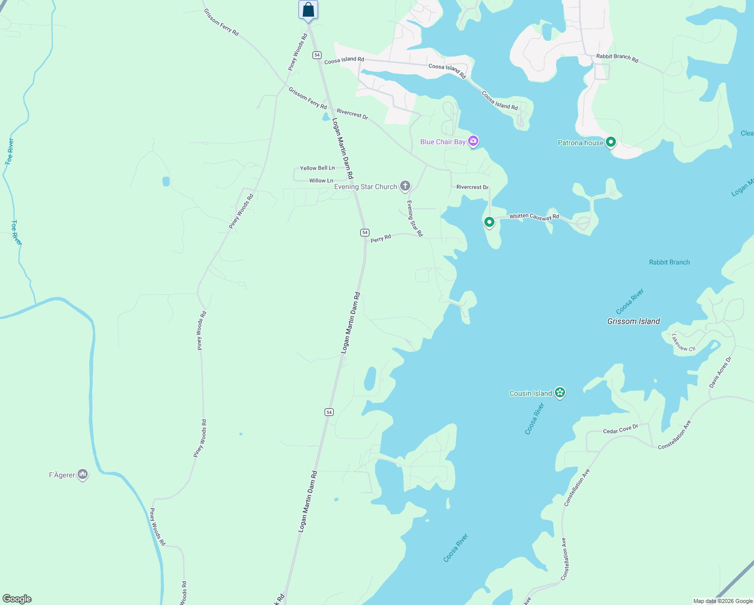 map of restaurants, bars, coffee shops, grocery stores, and more near 57 Frankies Road in Vincent