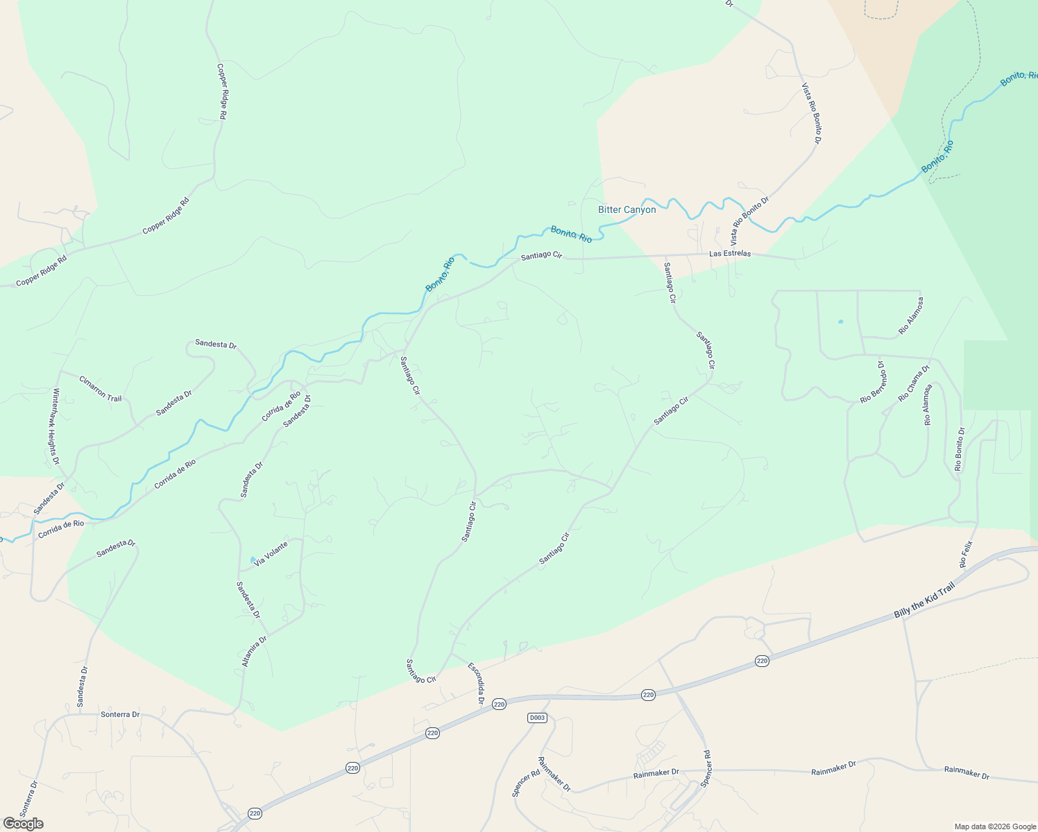 map of restaurants, bars, coffee shops, grocery stores, and more near Santiago Drive in Alto