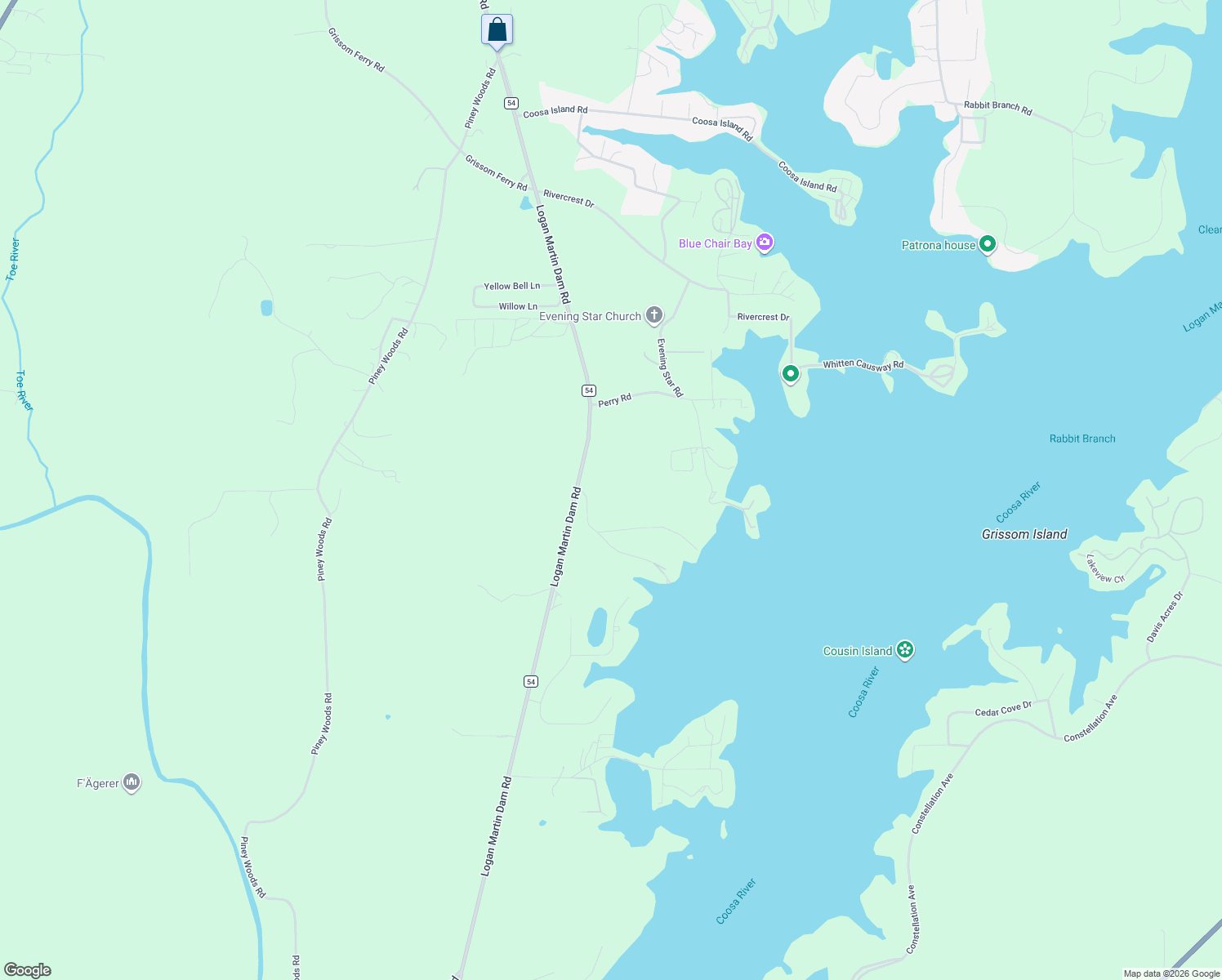 map of restaurants, bars, coffee shops, grocery stores, and more near 57 Frankies Road in Vincent