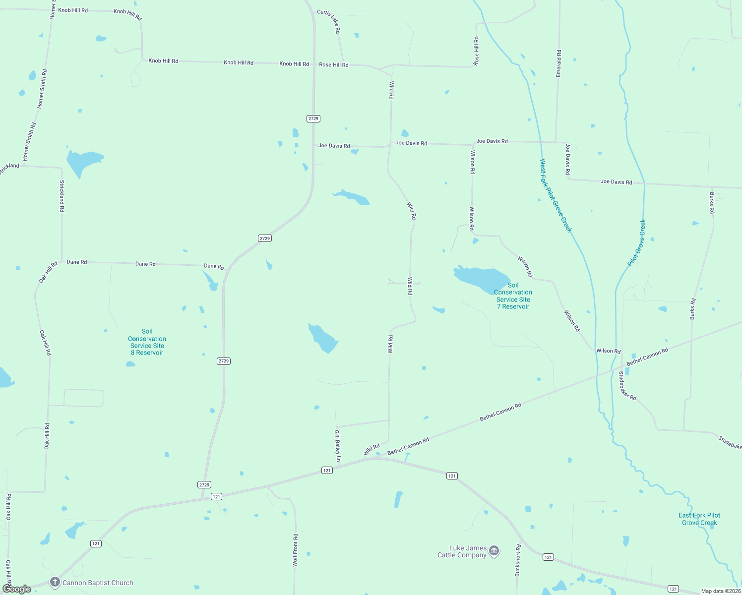 map of restaurants, bars, coffee shops, grocery stores, and more near 881 Wild Rd in Van Alstyne