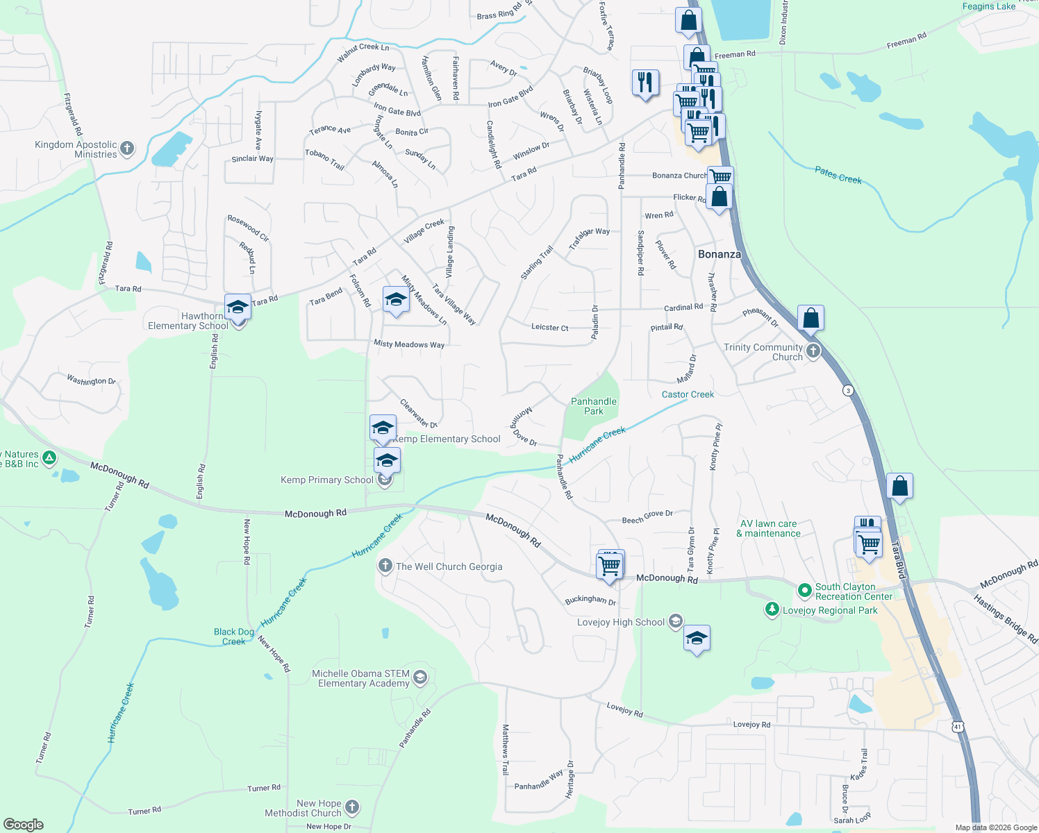 map of restaurants, bars, coffee shops, grocery stores, and more near 10870 Morning Dove Drive in Hampton