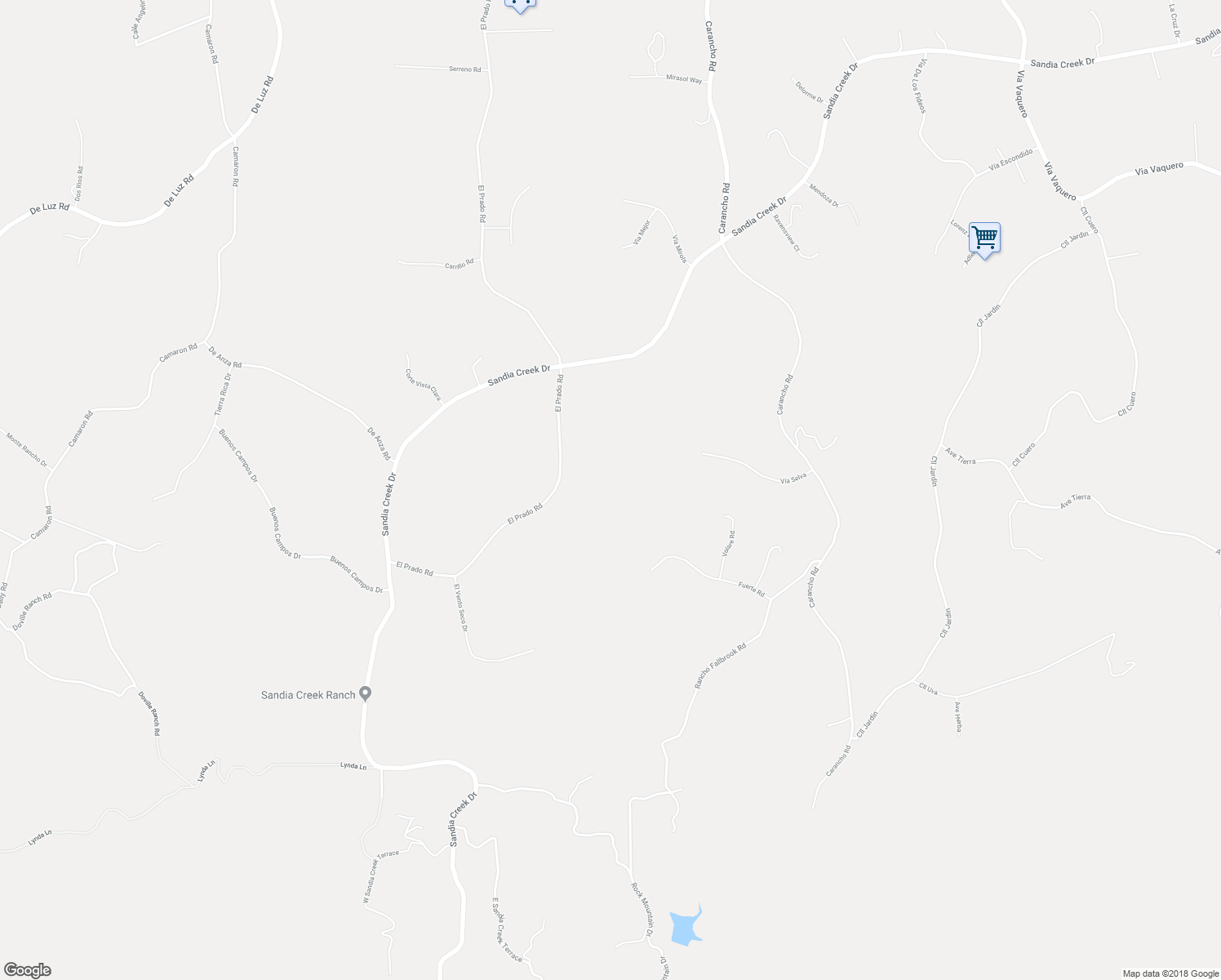 map of restaurants, bars, coffee shops, grocery stores, and more near 46600 El Prado Road in Temecula