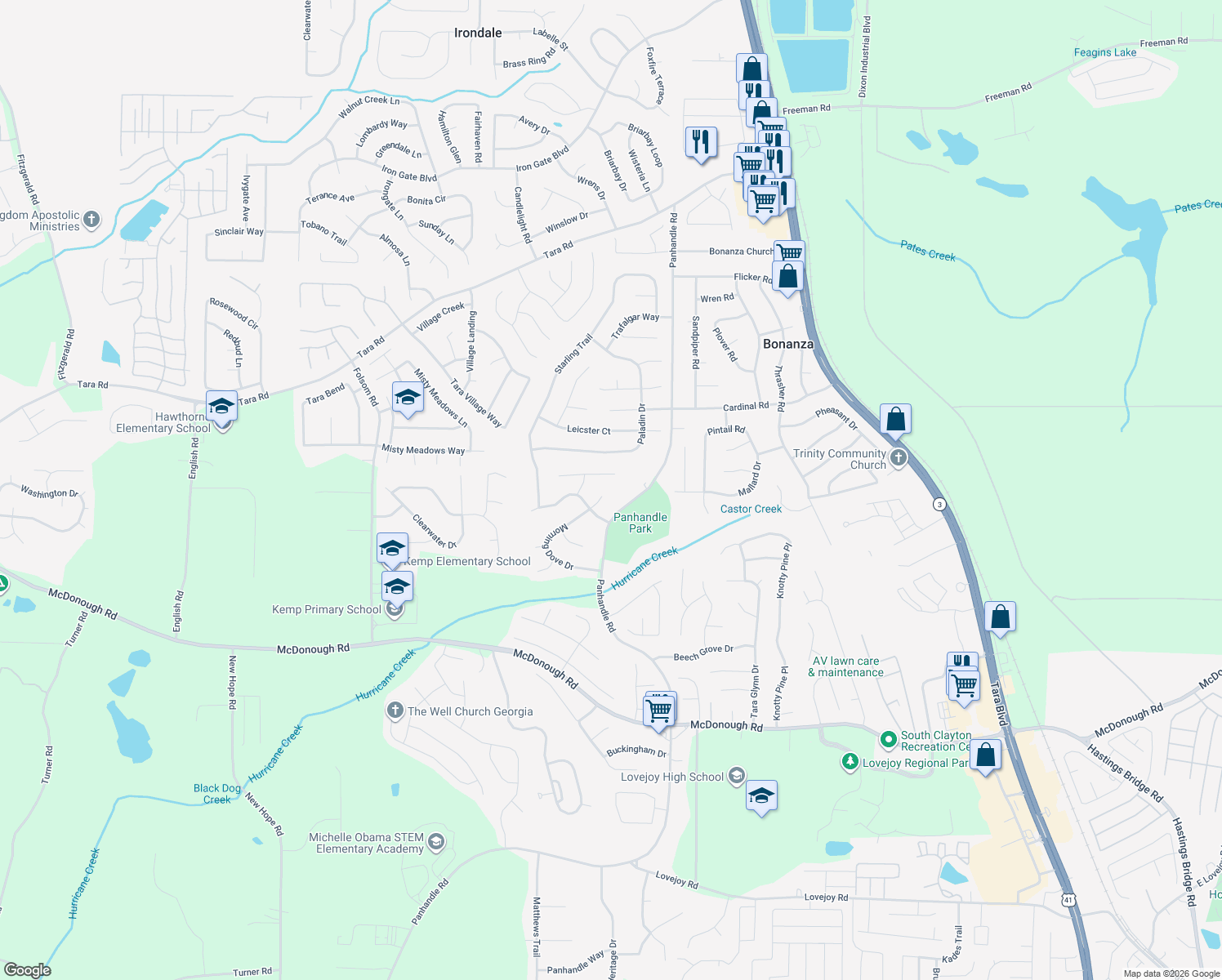 map of restaurants, bars, coffee shops, grocery stores, and more near 10843 Morning Dove Ct in Hampton