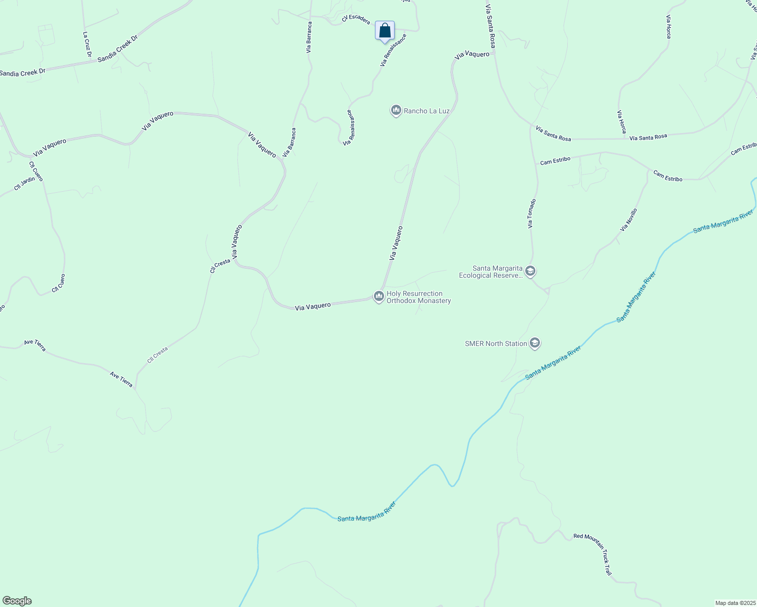 map of restaurants, bars, coffee shops, grocery stores, and more near 48600 Via Vaquero in Temecula