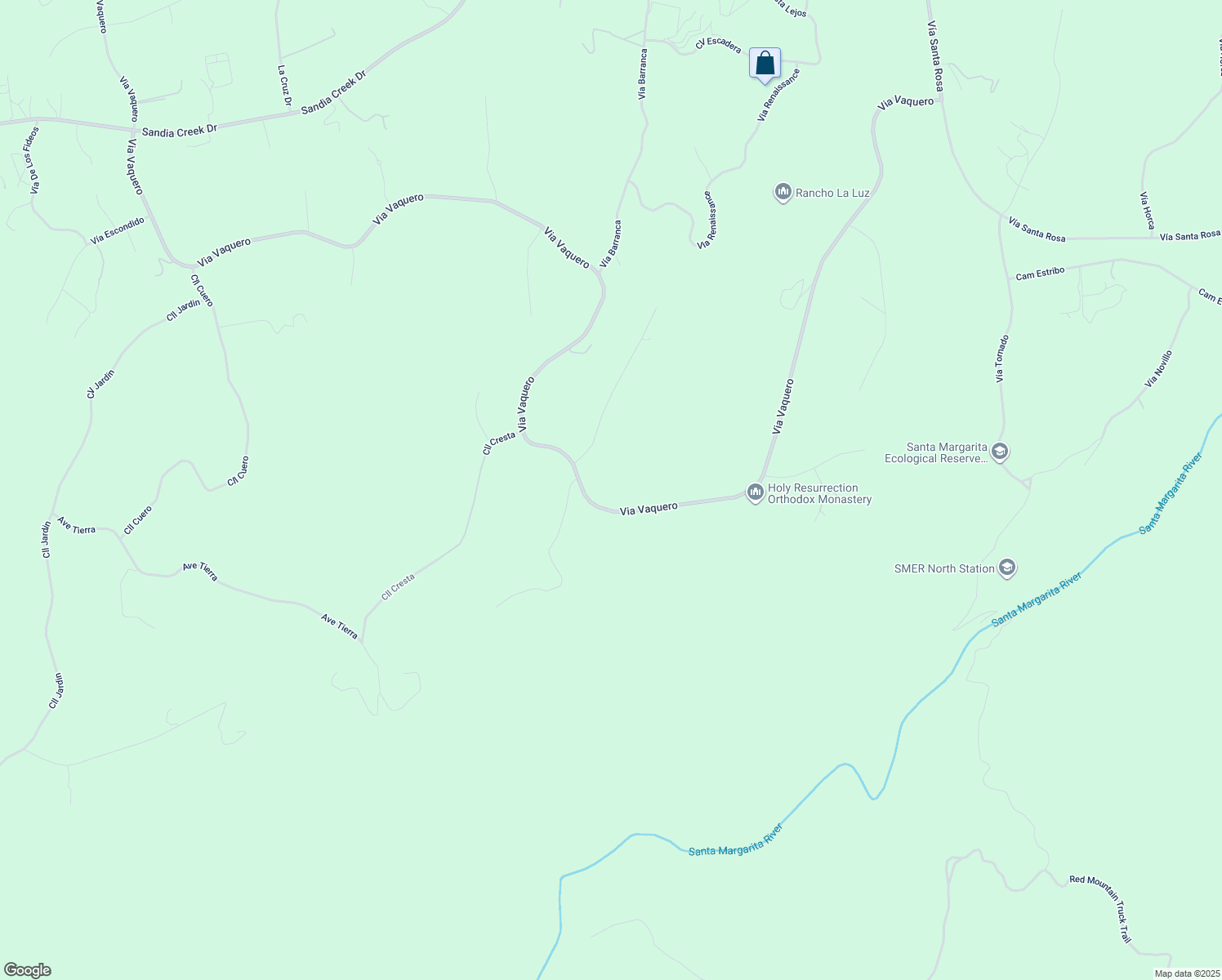 map of restaurants, bars, coffee shops, grocery stores, and more near Via Vaquero in Temecula