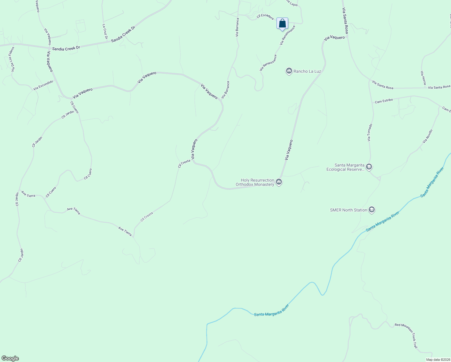 map of restaurants, bars, coffee shops, grocery stores, and more near 48336 Via Vaquero in Temecula