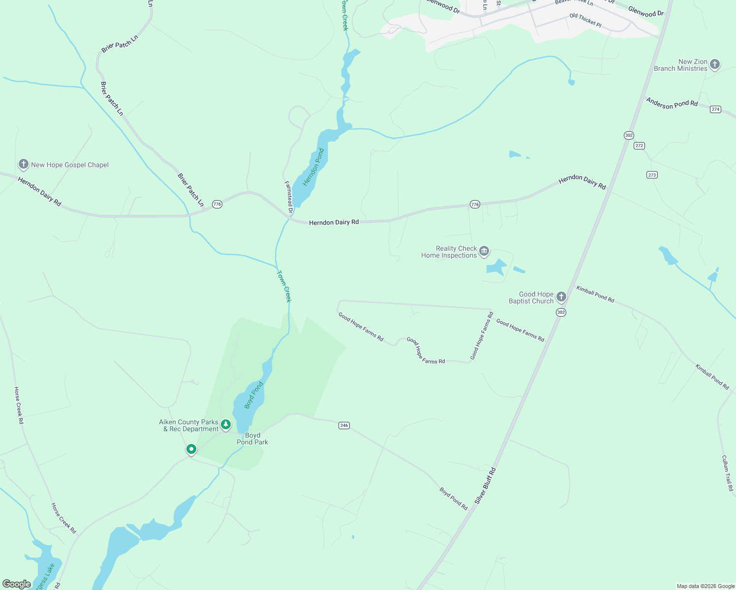 map of restaurants, bars, coffee shops, grocery stores, and more near 316 Good Hope Farms Road in Aiken