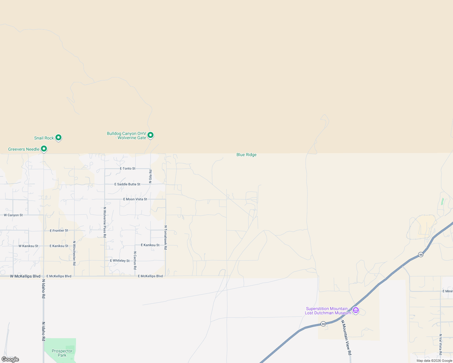 map of restaurants, bars, coffee shops, grocery stores, and more near 1705 East Saddle Butte Street in Apache Junction