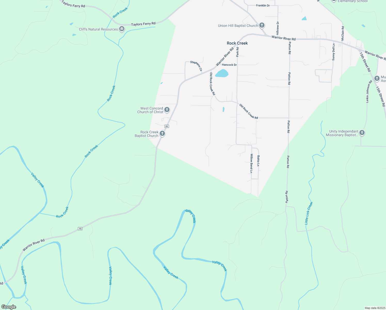 map of restaurants, bars, coffee shops, grocery stores, and more near 1519 Steve Crowder Road in Hueytown