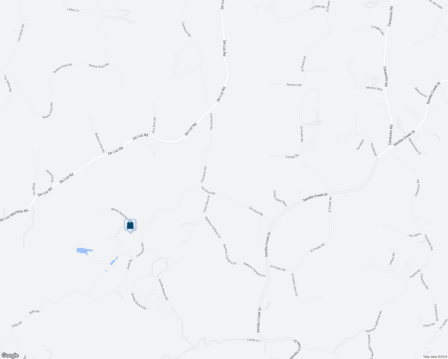 map of restaurants, bars, coffee shops, grocery stores, and more near 23192 De Anza Road in Temecula