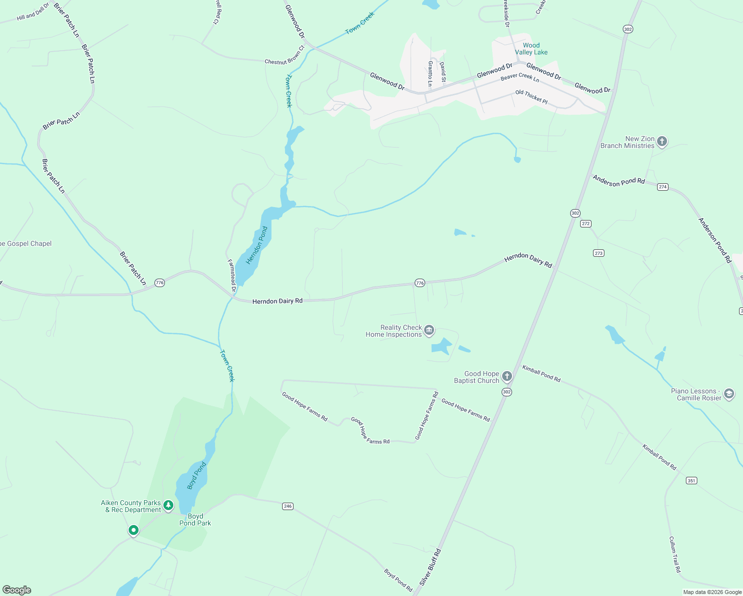 map of restaurants, bars, coffee shops, grocery stores, and more near 1402 Herndon Dairy Rd in Aiken