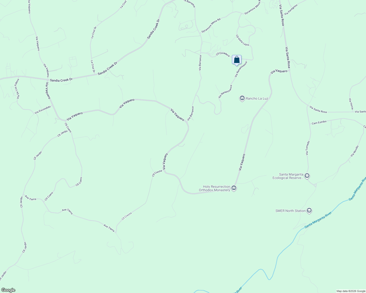 map of restaurants, bars, coffee shops, grocery stores, and more near 47400 Via Vaquero in Temecula