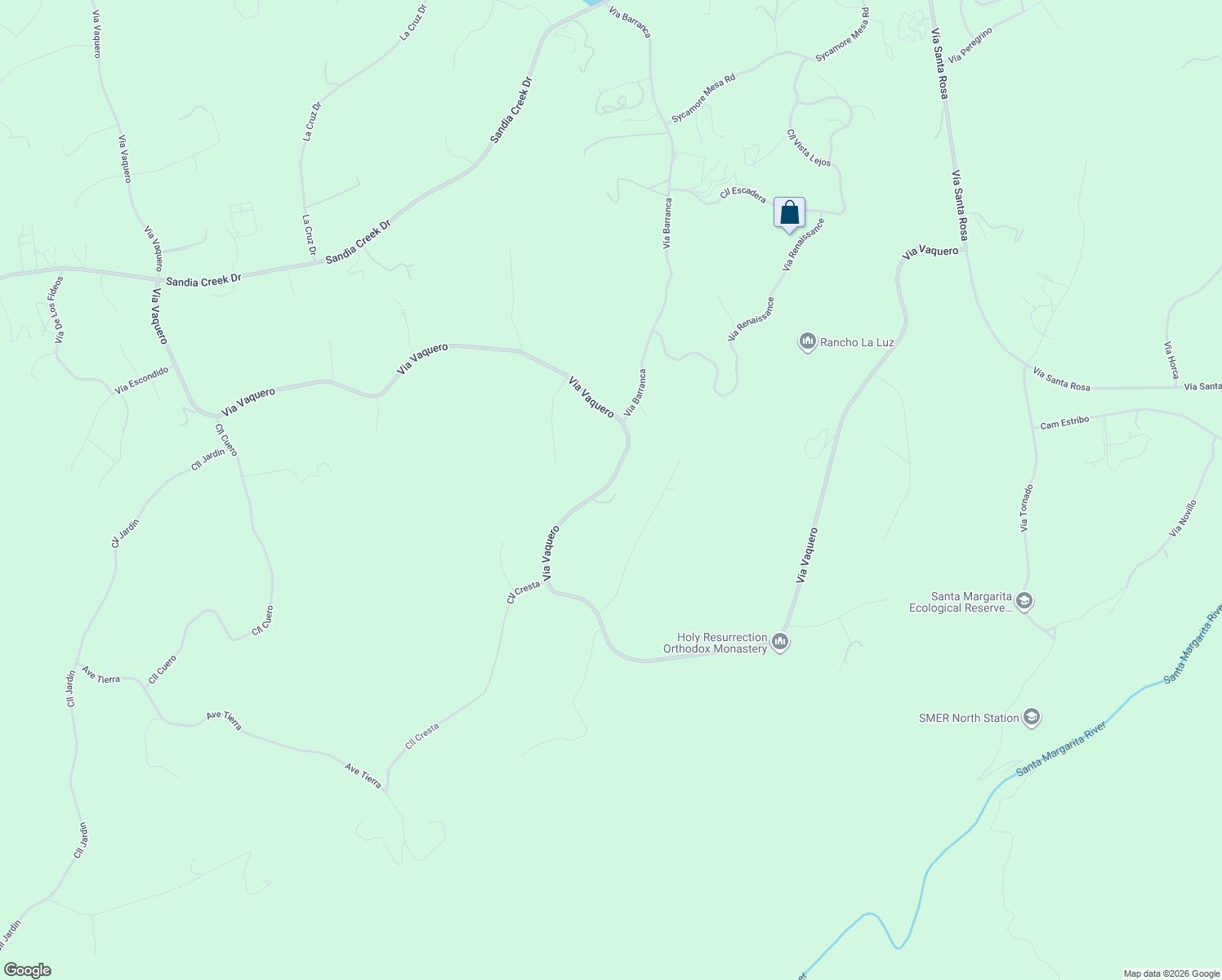 map of restaurants, bars, coffee shops, grocery stores, and more near 47400 Via Vaquero in Temecula
