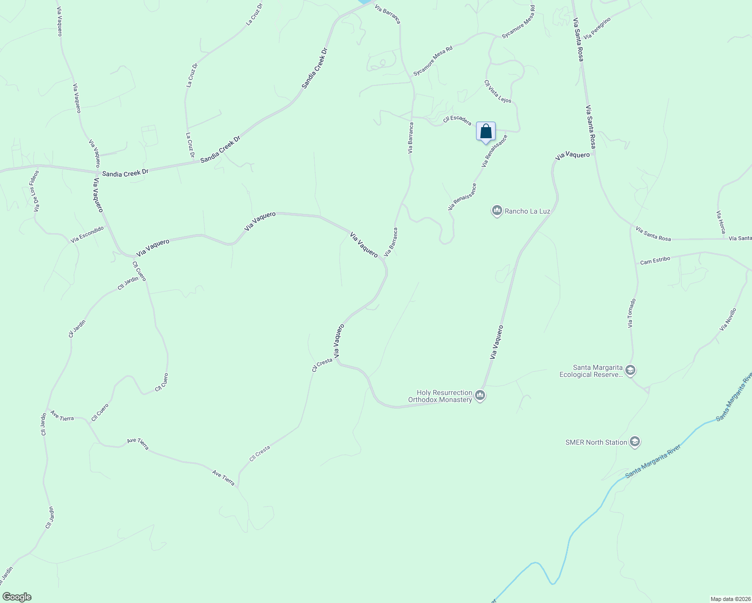 map of restaurants, bars, coffee shops, grocery stores, and more near 47400 Via Vaquero in Temecula