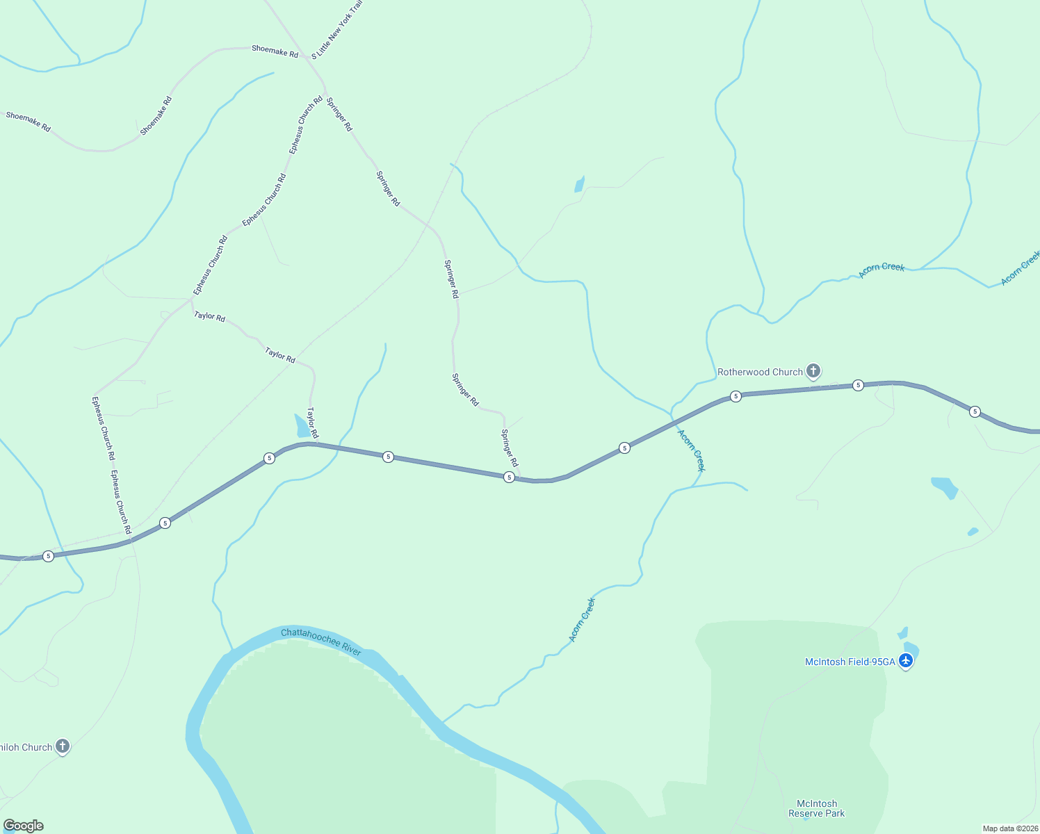 map of restaurants, bars, coffee shops, grocery stores, and more near 105 Springer Road in Whitesburg