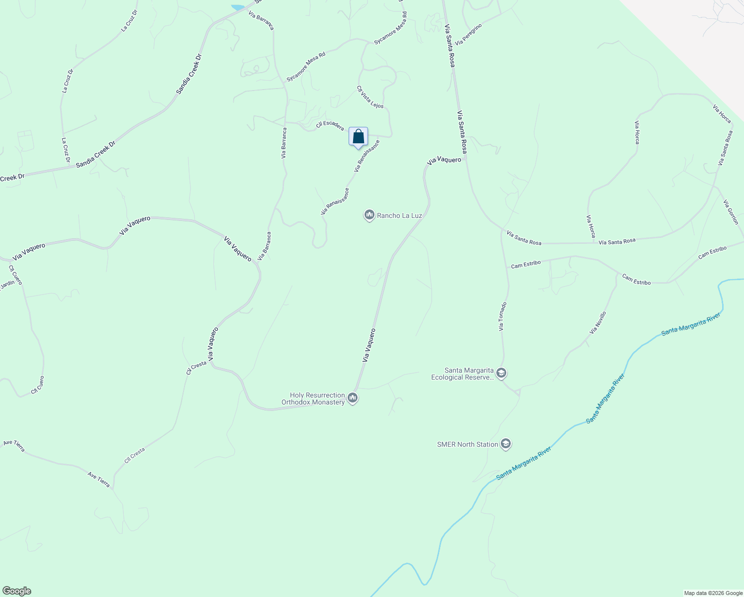 map of restaurants, bars, coffee shops, grocery stores, and more near 49275 Via Vaquero in Temecula