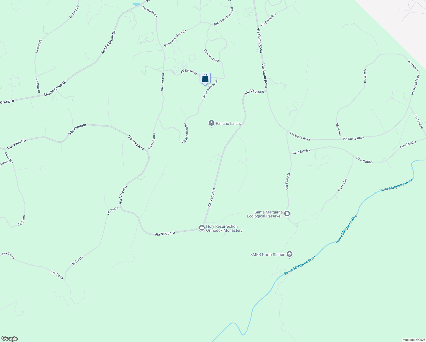 map of restaurants, bars, coffee shops, grocery stores, and more near Via Vaquero in Temecula