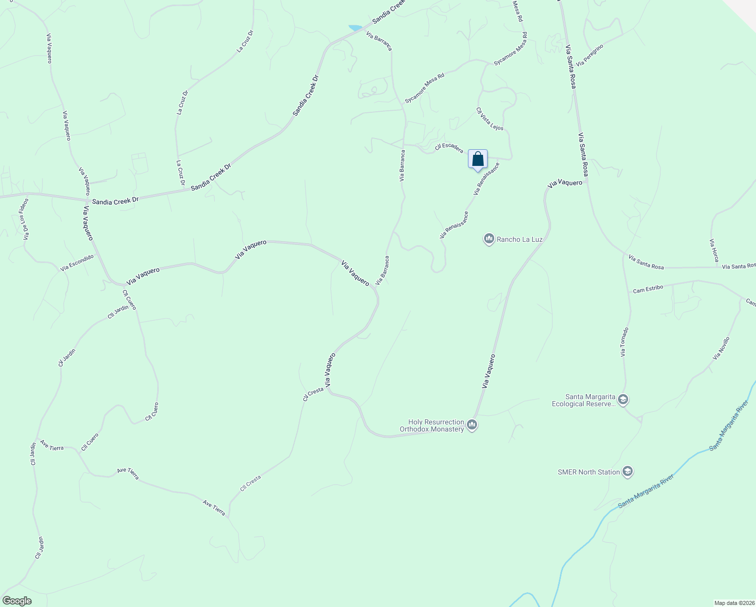 map of restaurants, bars, coffee shops, grocery stores, and more near Via Vaquero in Temecula