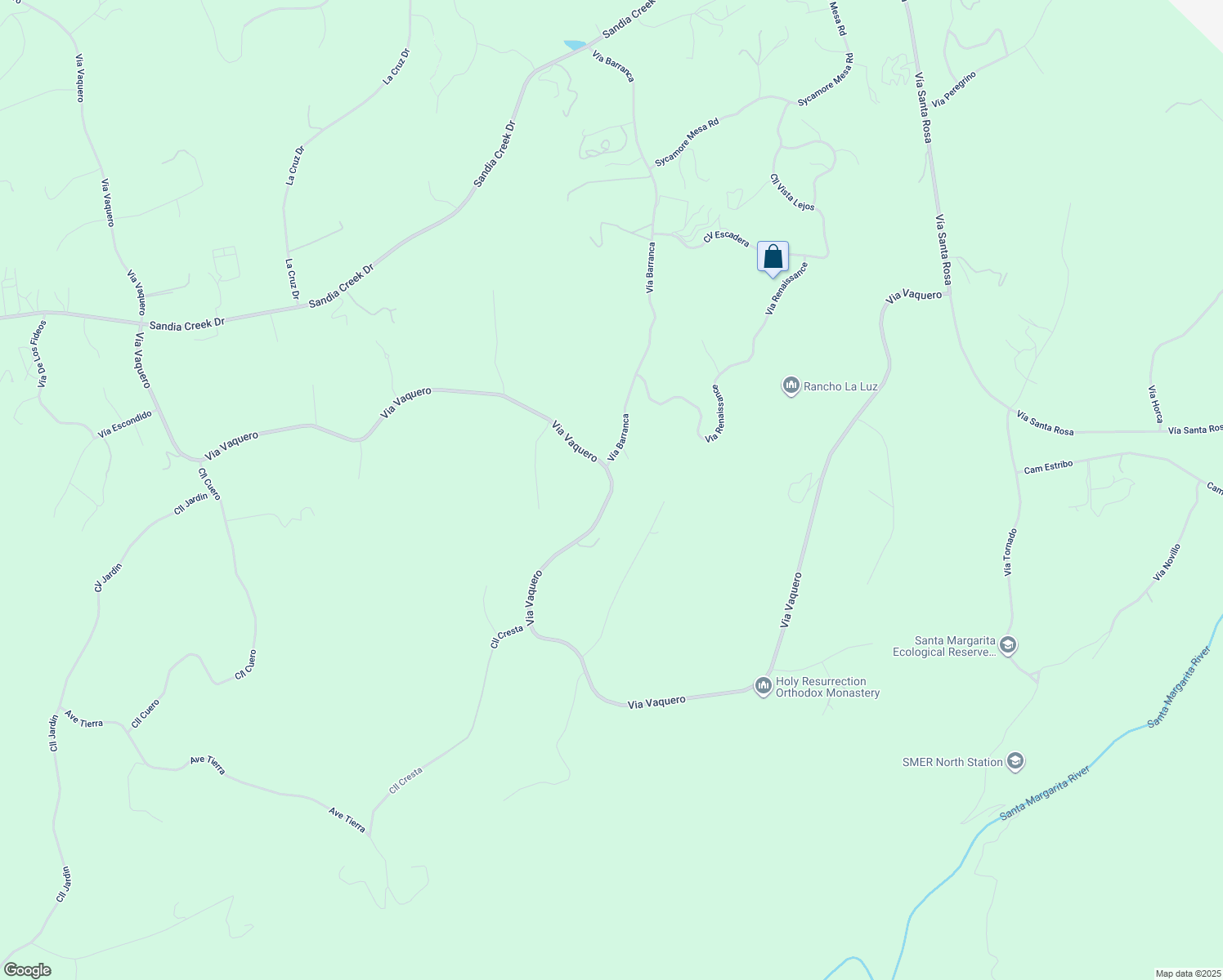 map of restaurants, bars, coffee shops, grocery stores, and more near Via Vaquero in Temecula