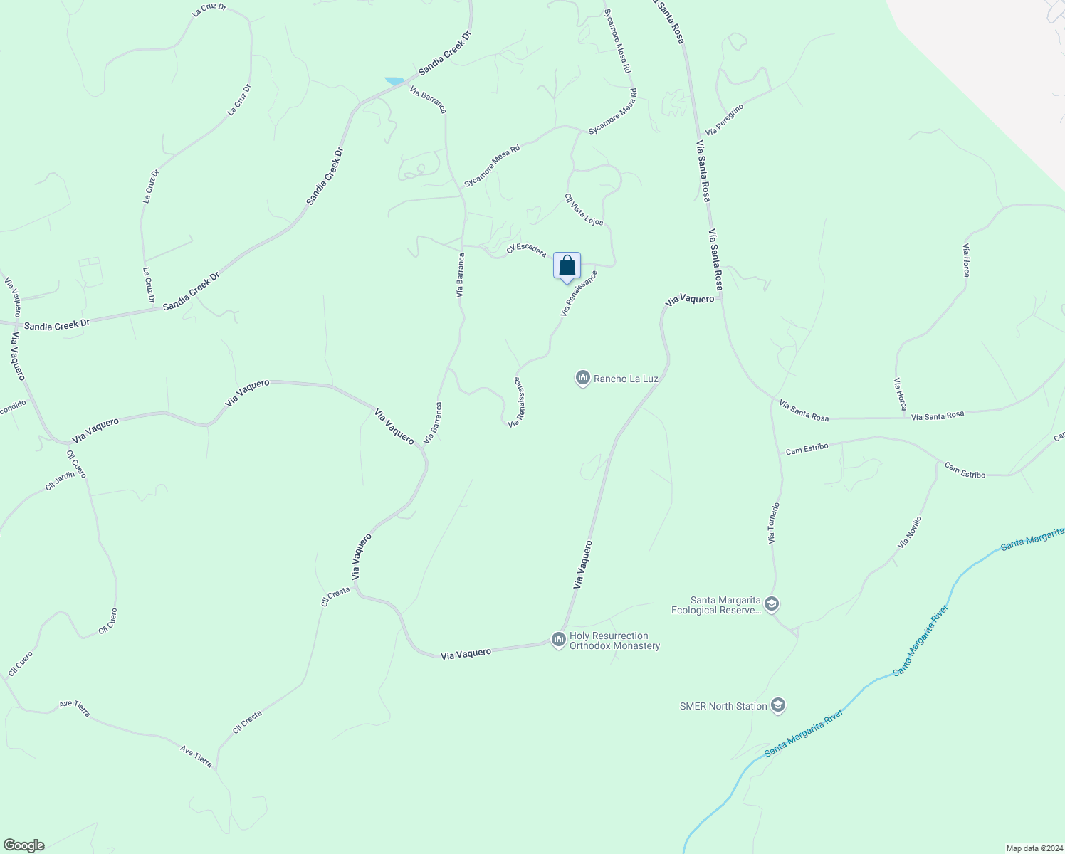 map of restaurants, bars, coffee shops, grocery stores, and more near 45055 Via Renaissance in Temecula