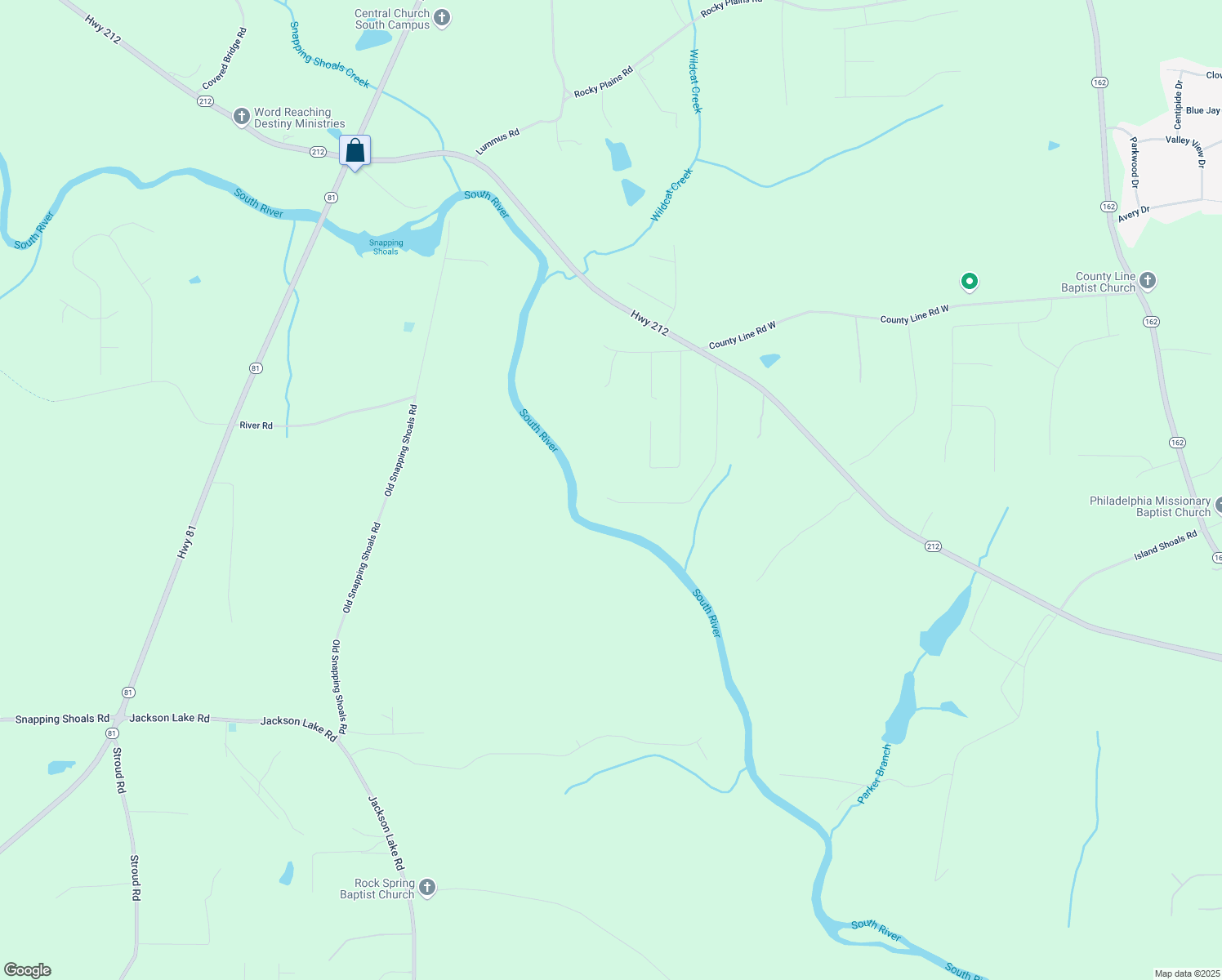 map of restaurants, bars, coffee shops, grocery stores, and more near 350 White Birch Drive in Covington