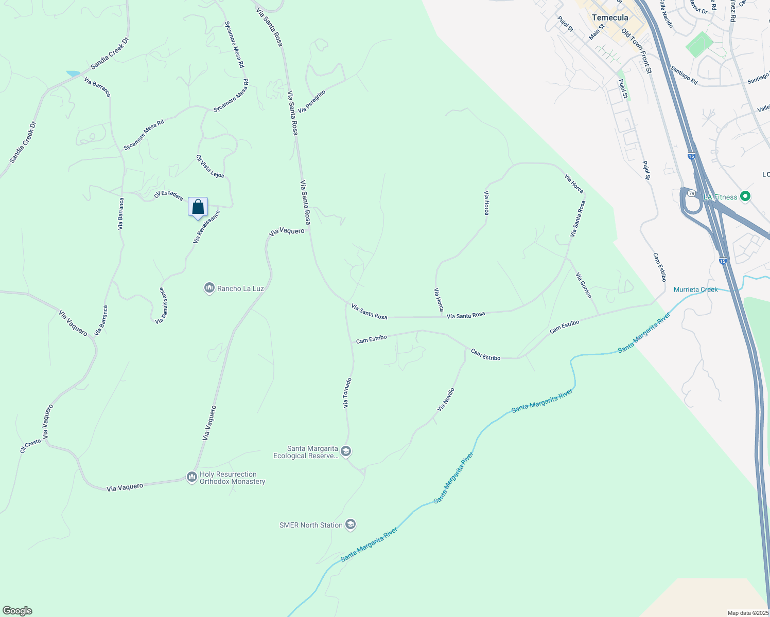 map of restaurants, bars, coffee shops, grocery stores, and more near 28310 Vía Santa Rosa in Temecula