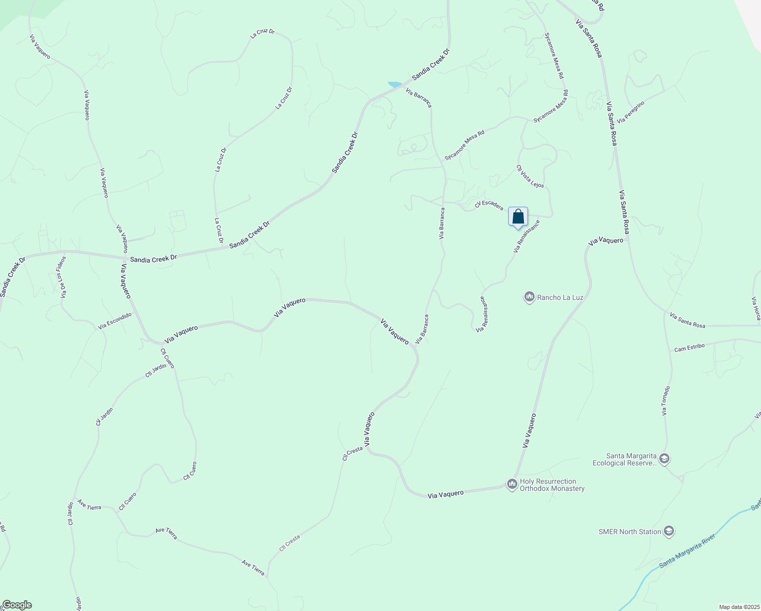 map of restaurants, bars, coffee shops, grocery stores, and more near Via Vaquero in Temecula