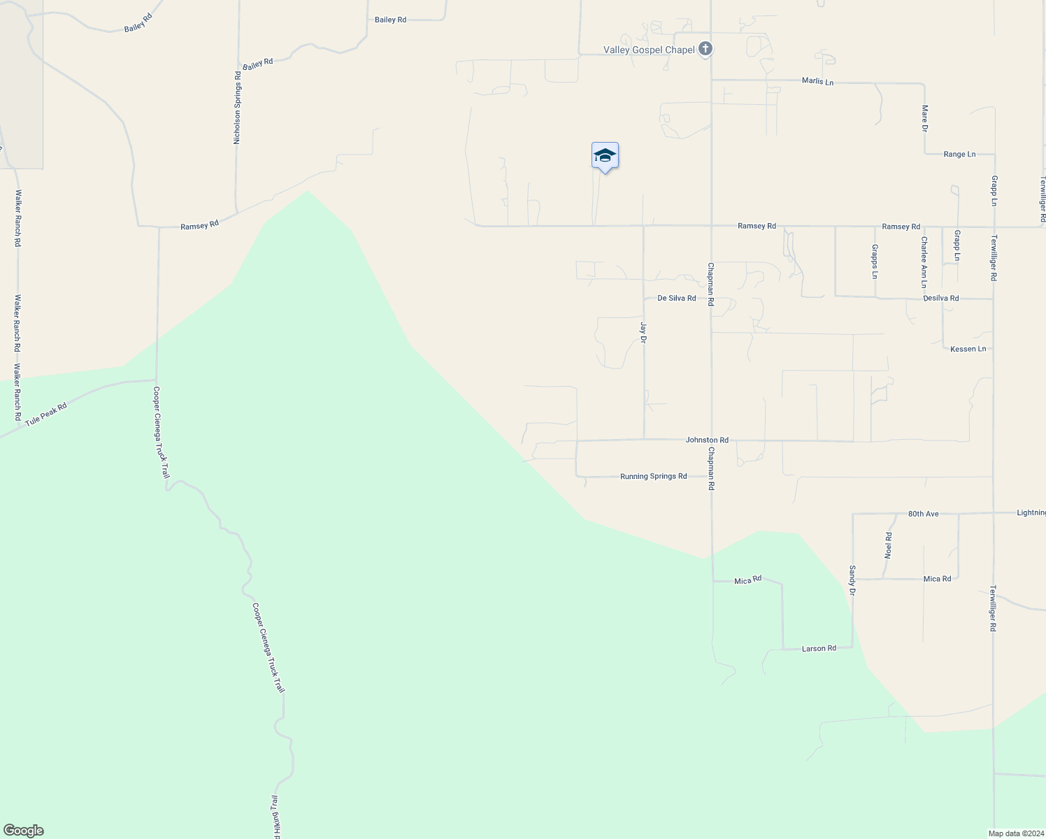 map of restaurants, bars, coffee shops, grocery stores, and more near Gully View Drive in Riverside County