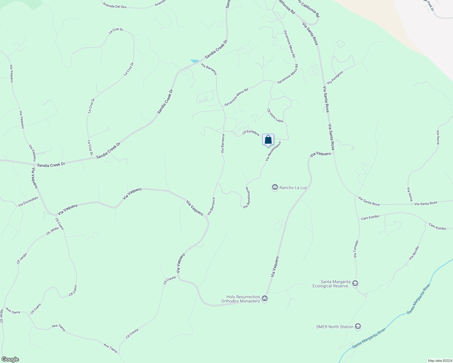 map of restaurants, bars, coffee shops, grocery stores, and more near 45315 Via Renaissance in Temecula