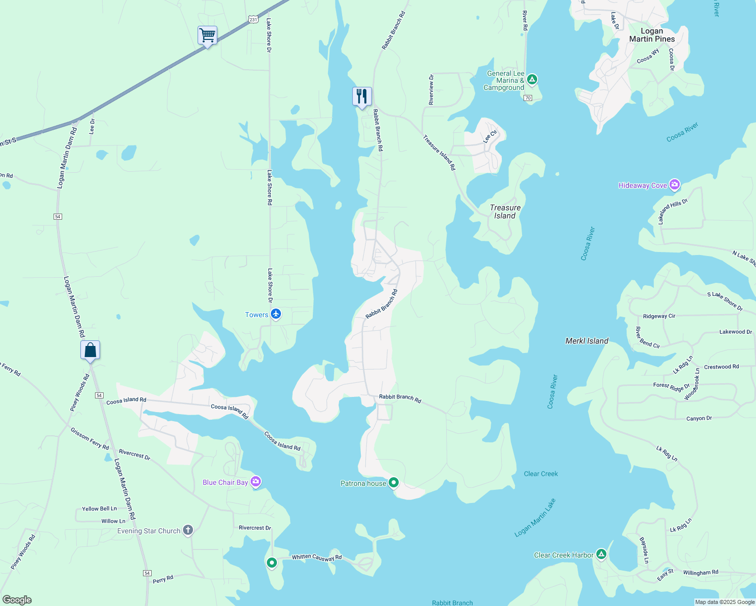 map of restaurants, bars, coffee shops, grocery stores, and more near 1980 Rabbit Branch Road in St. Clair County