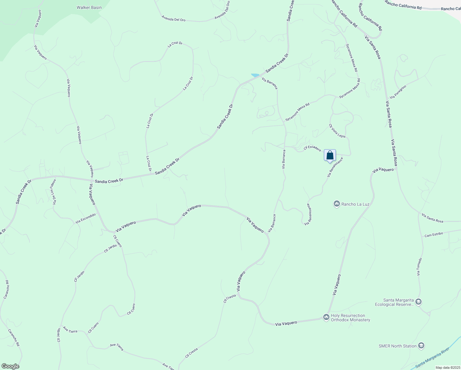 map of restaurants, bars, coffee shops, grocery stores, and more near Via Vaquero in Temecula