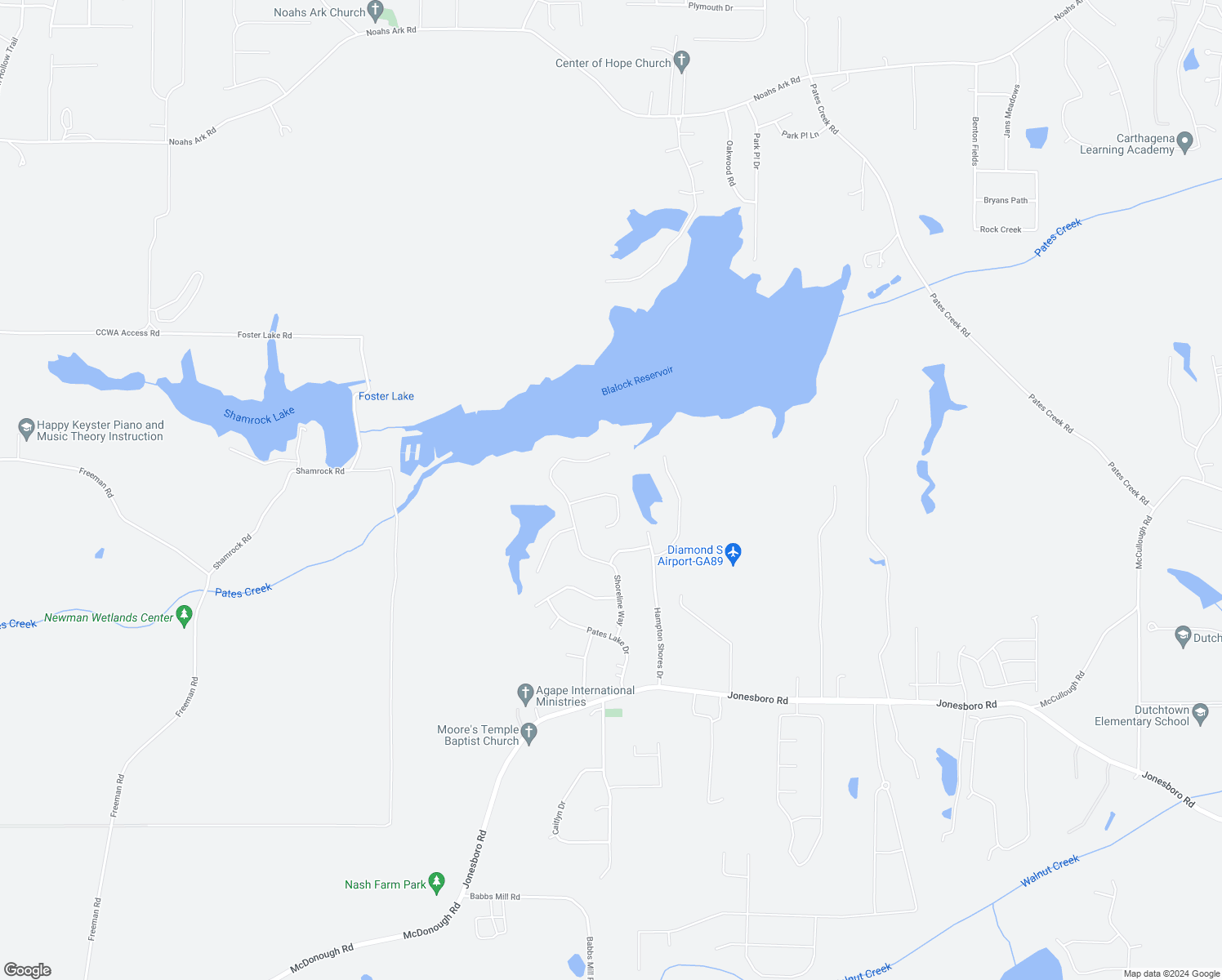 map of restaurants, bars, coffee shops, grocery stores, and more near 526 Oak Trail in Hampton