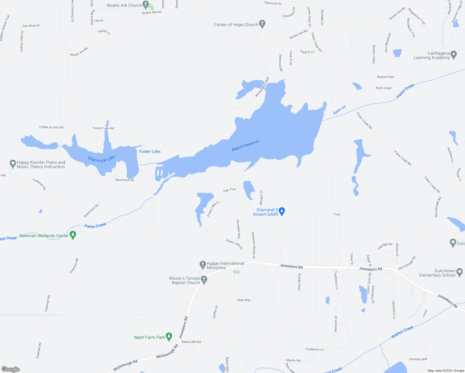 map of restaurants, bars, coffee shops, grocery stores, and more near 522 Oak Trail in Hampton