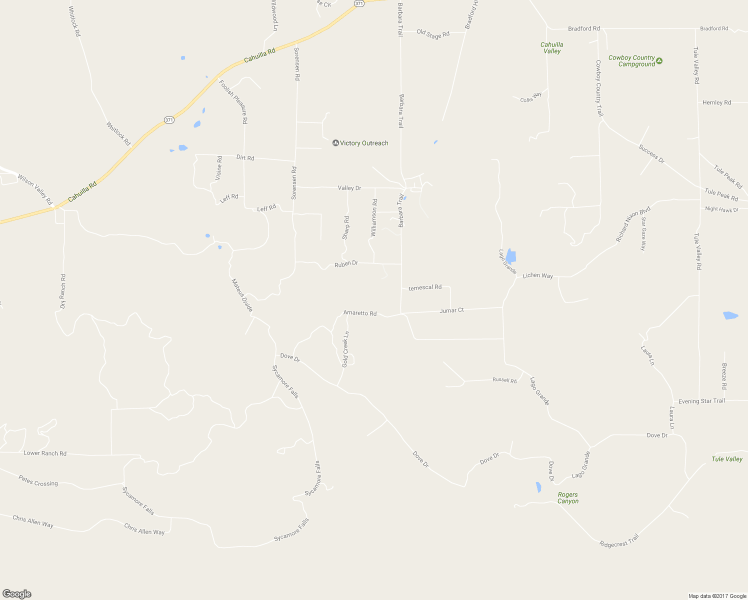 map of restaurants, bars, coffee shops, grocery stores, and more near 44401 Barbara Trail in Aguanga