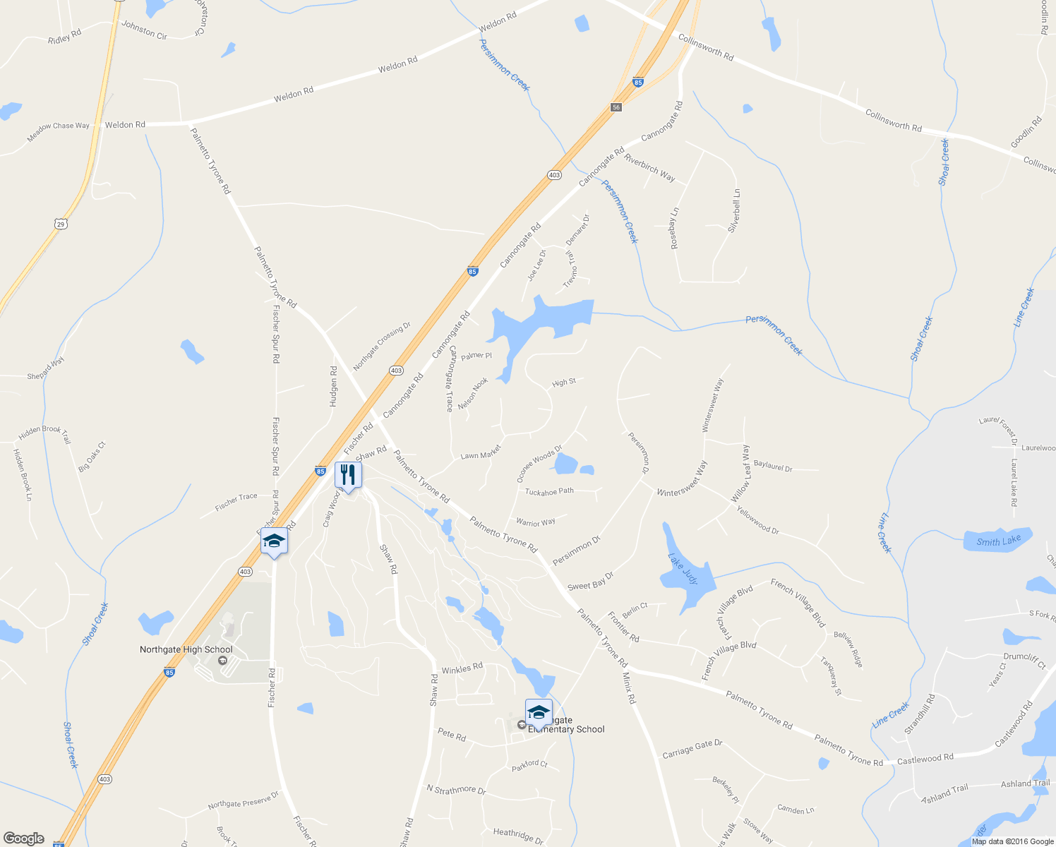 map of restaurants, bars, coffee shops, grocery stores, and more near 96 Lawn Market in Sharpsburg