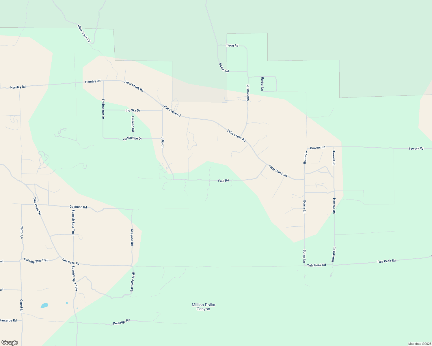 map of restaurants, bars, coffee shops, grocery stores, and more near 52950 Paui Road in Aguanga