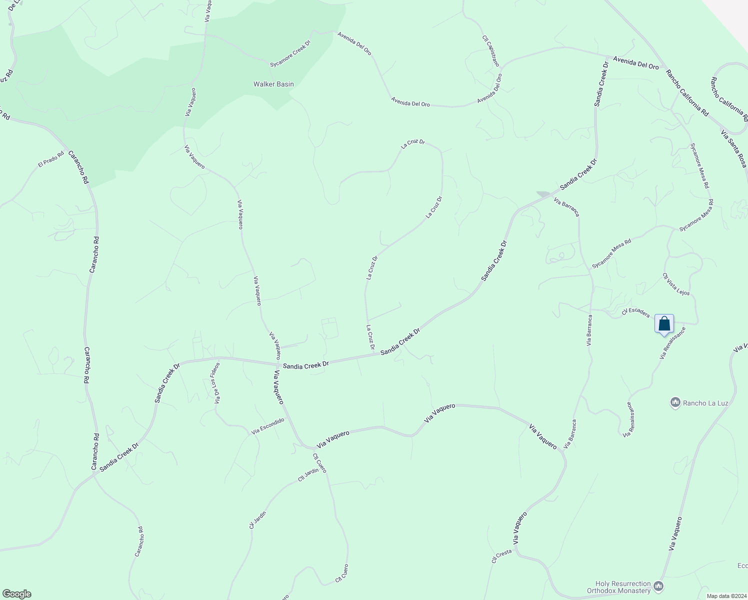 map of restaurants, bars, coffee shops, grocery stores, and more near 45600 La Cruz Drive in Temecula