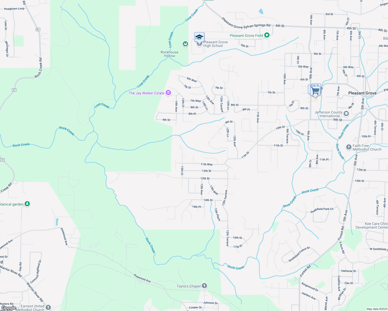 map of restaurants, bars, coffee shops, grocery stores, and more near 921 13th Avenue Circle in Pleasant Grove