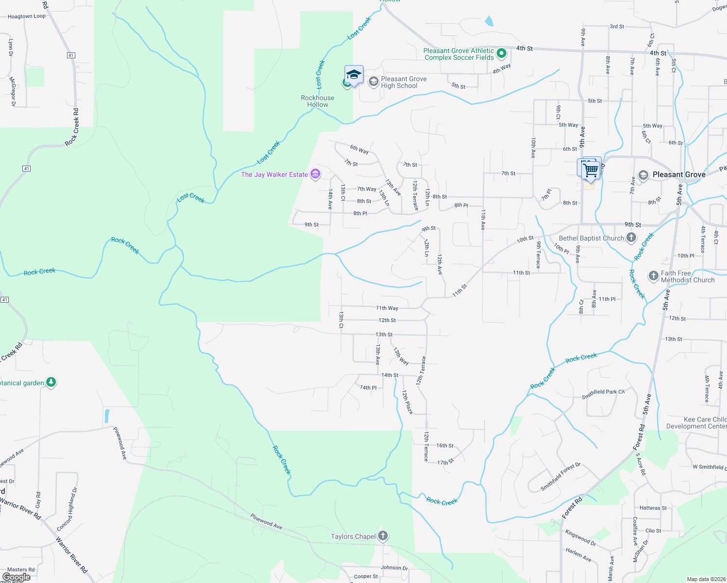 map of restaurants, bars, coffee shops, grocery stores, and more near 917 13th Avenue Circle in Pleasant Grove