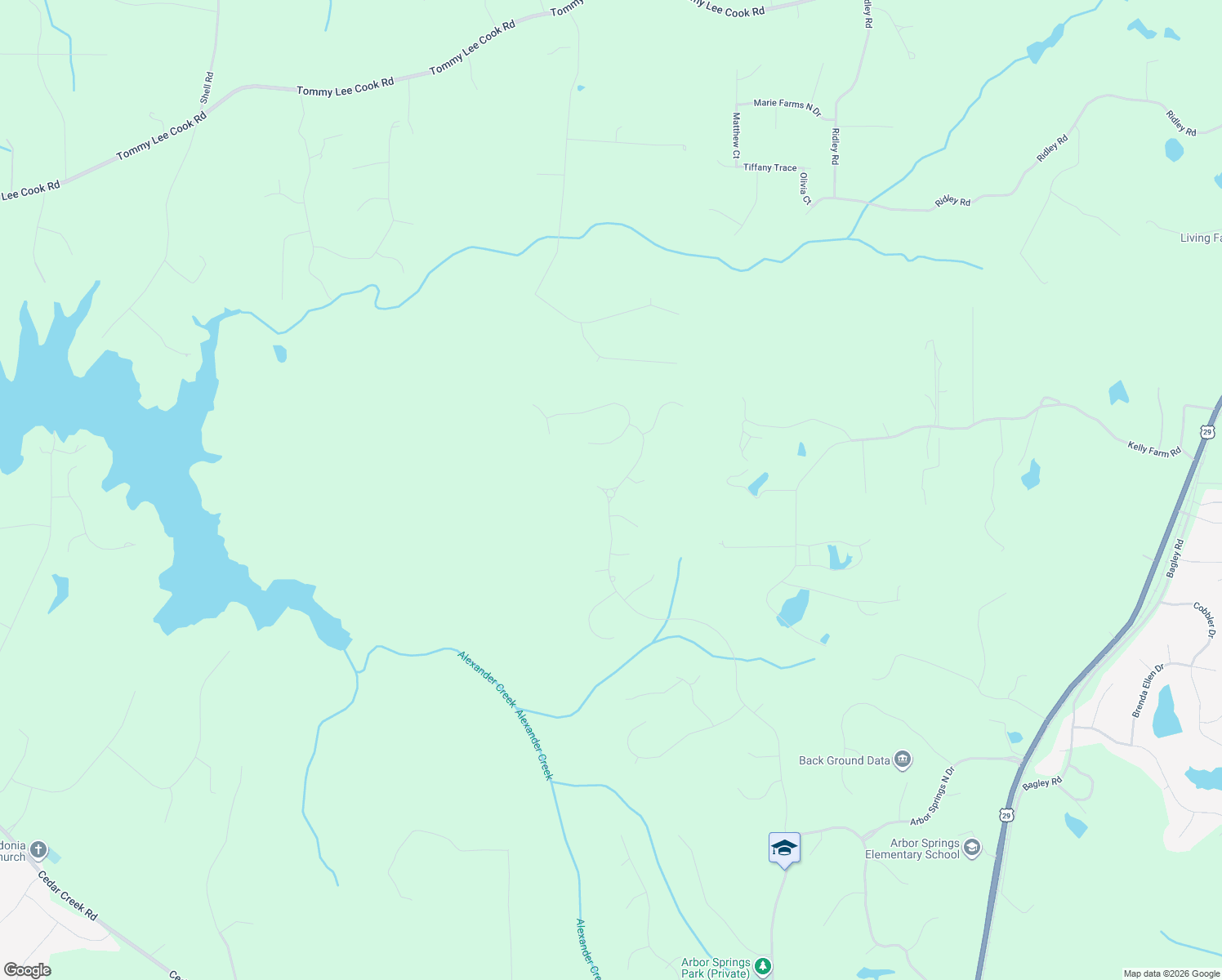map of restaurants, bars, coffee shops, grocery stores, and more near Evergold Court in Newnan