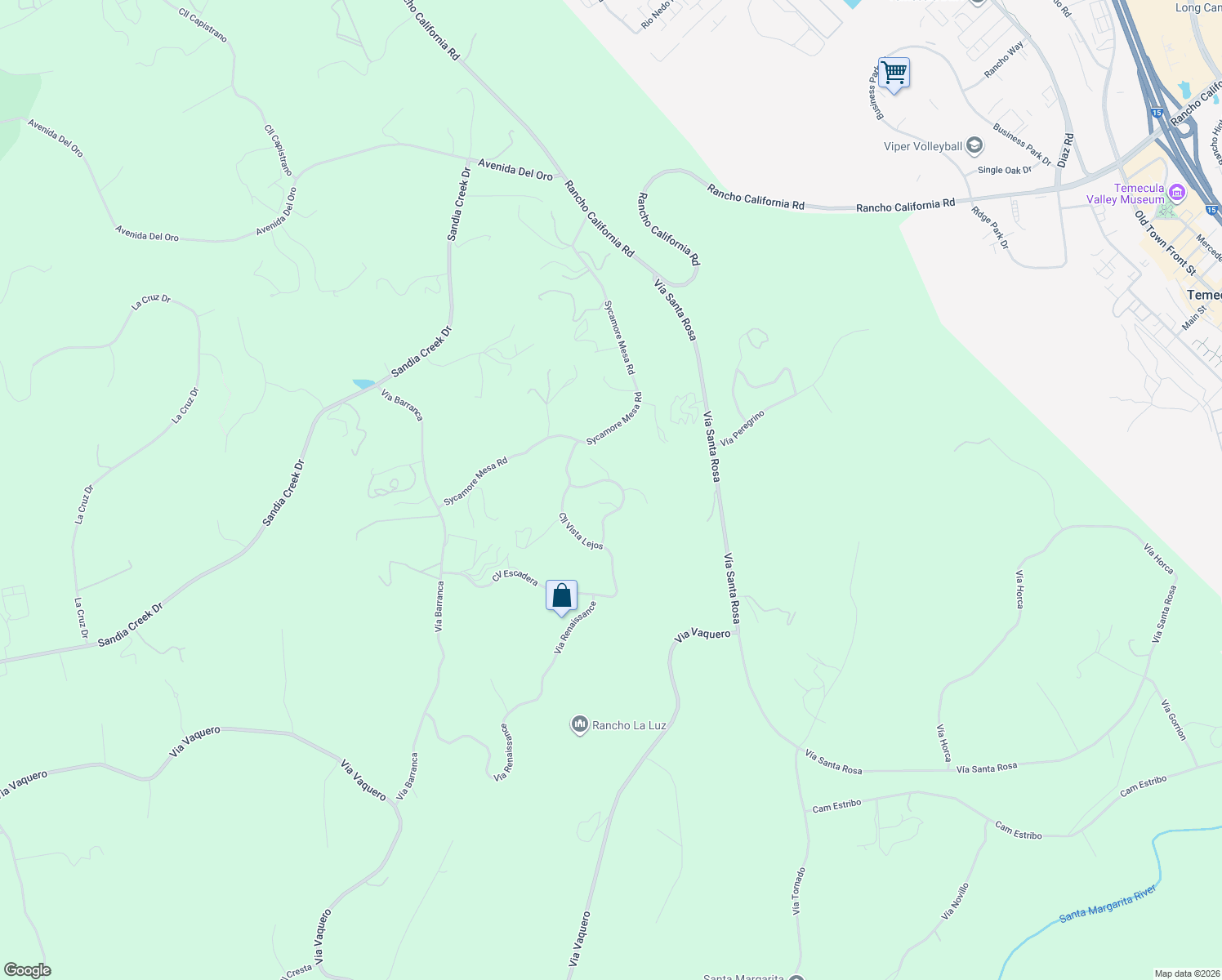map of restaurants, bars, coffee shops, grocery stores, and more near 44195 Sunset Terrace in Temecula