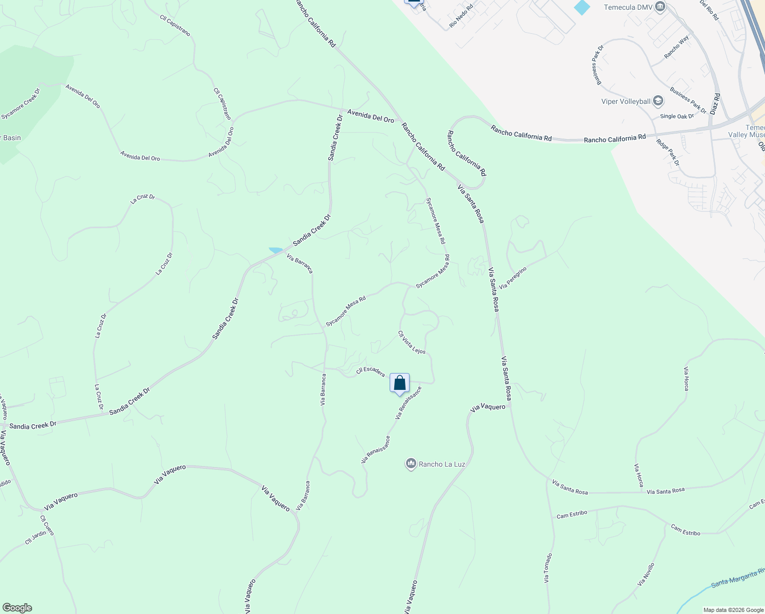 map of restaurants, bars, coffee shops, grocery stores, and more near 27375 Sycamore Mesa Road in Temecula