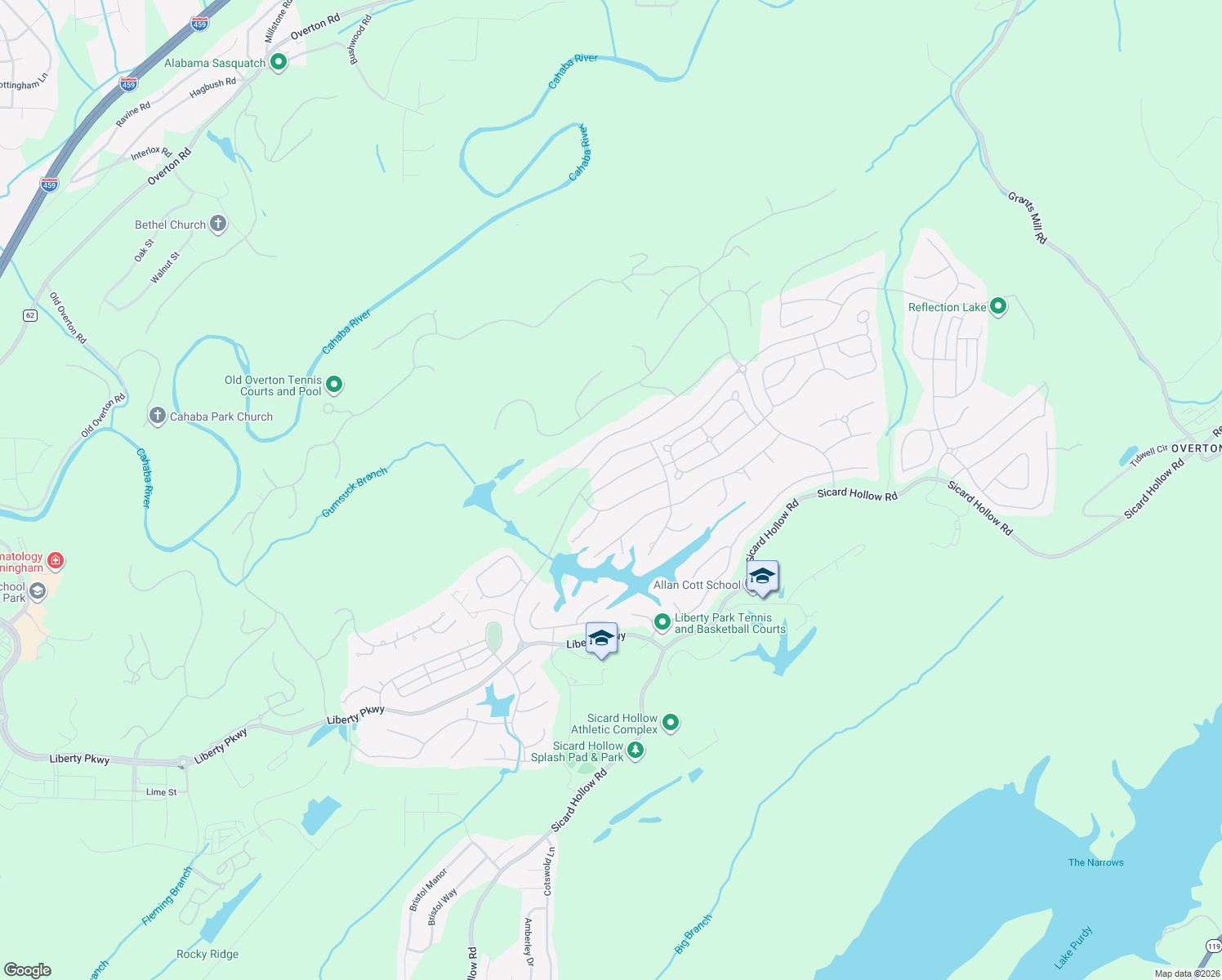 map of restaurants, bars, coffee shops, grocery stores, and more near 4029 Lambert Tr in Vestavia Hills