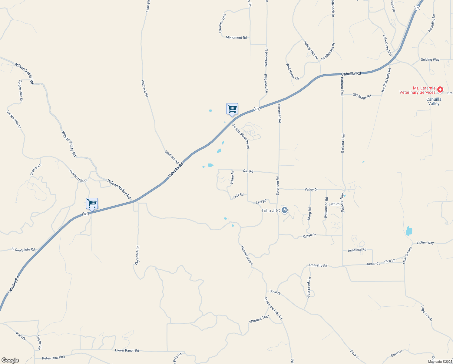 map of restaurants, bars, coffee shops, grocery stores, and more near Visine Road in Riverside County