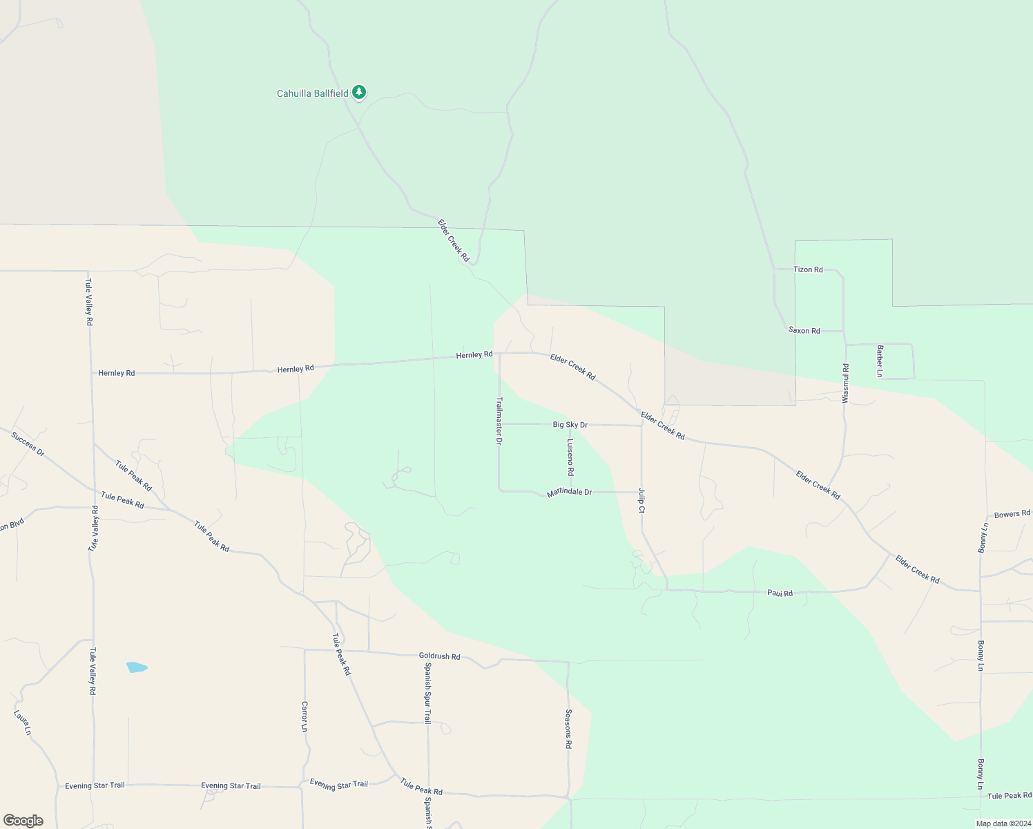 map of restaurants, bars, coffee shops, grocery stores, and more near 43450 Trailmaster Drive in Aguanga