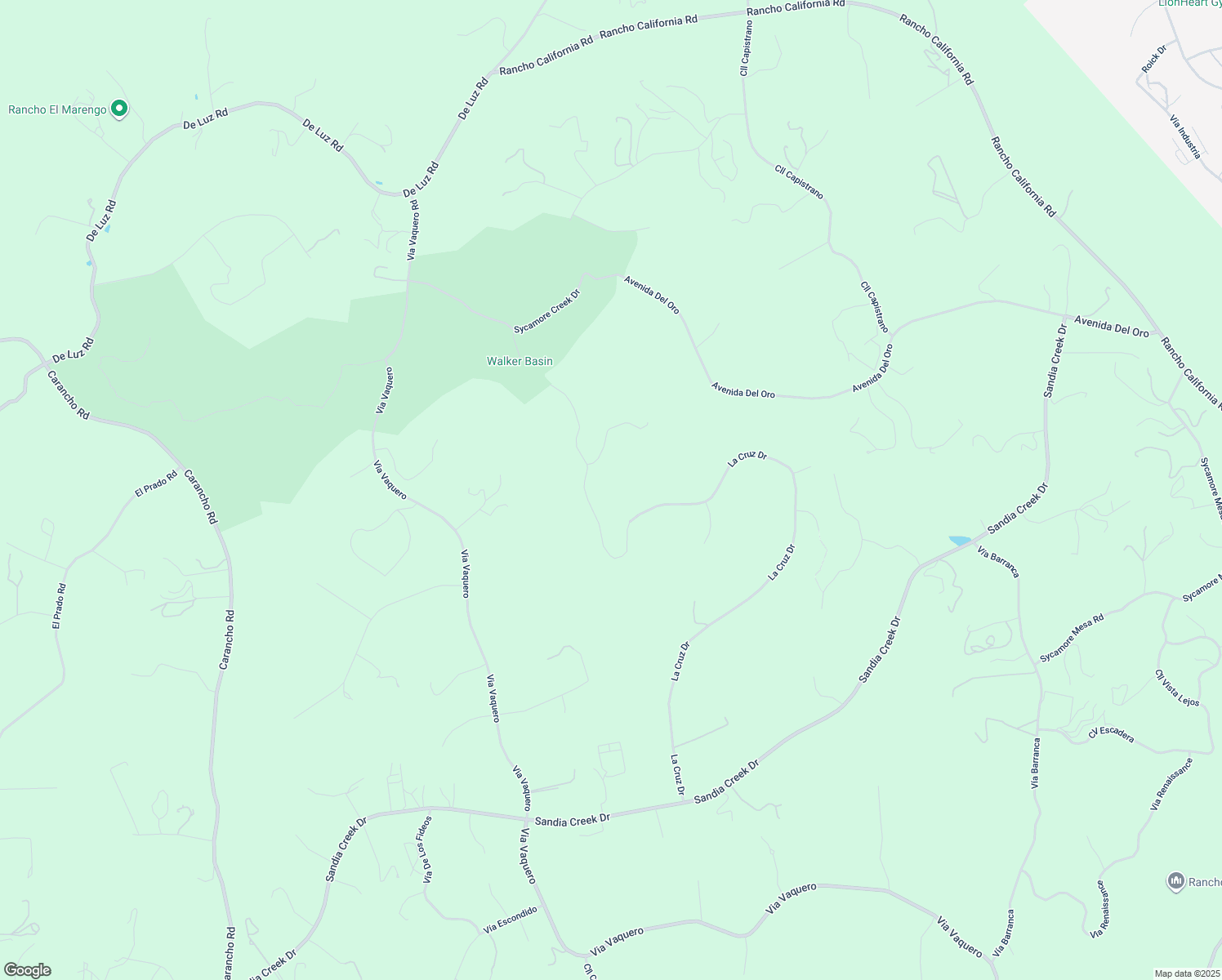 map of restaurants, bars, coffee shops, grocery stores, and more near 43650 La Cruz Drive in Temecula