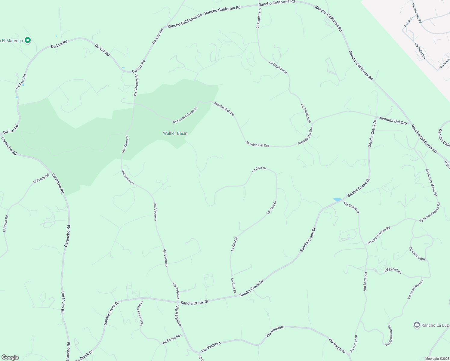 map of restaurants, bars, coffee shops, grocery stores, and more near La Cruz Drive in Temecula
