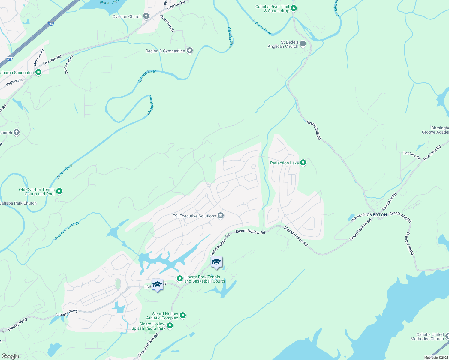map of restaurants, bars, coffee shops, grocery stores, and more near 4302 Boulder Lake Circle in Vestavia Hills
